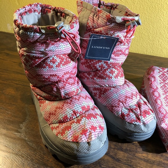 Lands' End Shoes - NWT Lands’ End Pink/Gray Trello Boot Sz 8M